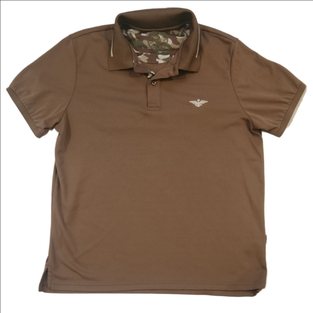 3/$20 Albert Morris Comfort Men's Brown Polo Shirt